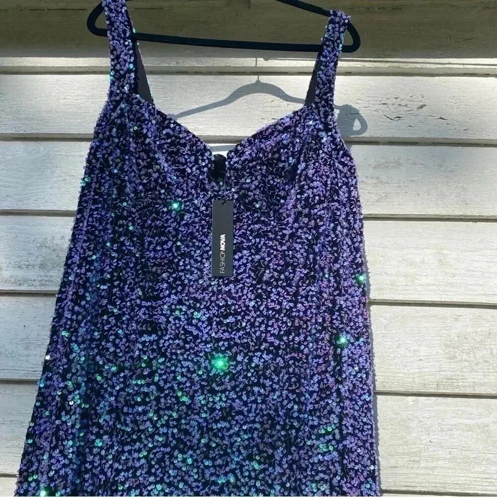Fashion NOVA Womens Gown Sequin soft mermaid style dress Plus Size - Picture 13 of 14